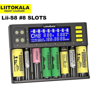 Заряднoe устройство LiitoKala Lii-S8 10 каналов Черный (1480503617)