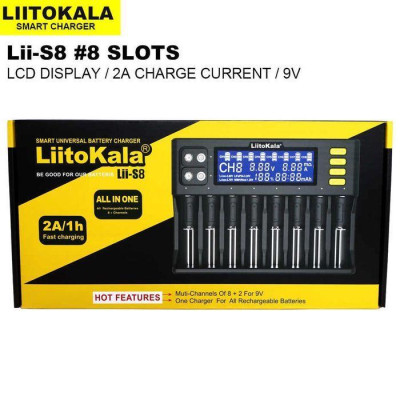 Заряднoe устройство LiitoKala Lii-S8 10 каналов Черный (1480503617)