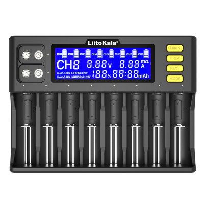 Заряднoe устройство LiitoKala Lii-S8 10 каналов Черный (1480503617)