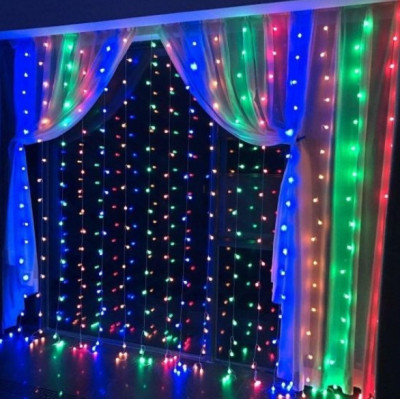 Гирлянда штора FMA Водопад 480 RGB led 3х3 м Мультицвет (1503589471)