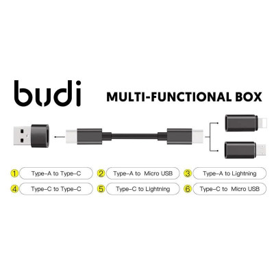 Смарт-адаптер Budi USB-бокс Чорний (1541202516) Смарт-адаптер Budi USB-бокс Чорний (1541202516)