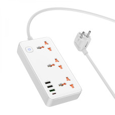 Удлинитель сетевой Hoco AC8A Multifunctional 3USB 1Type-C,PD 18W 3.4A 1.5m White