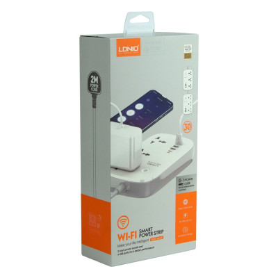 Удлинитель сетевой LDNIO SCW3451 WiFi 3 резетки PD / QC 3.0 2m 3USB Type-C White Удлинитель сетевой LDNIO SCW3451 WiFi 3 резетки PD / QC 3.0 2m 3USB Type-C White