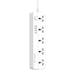 Удлинитель сетевой LDNIO SC5415 5 PD 20Вт/QC 3.0 2 м 5 розеток 3 USB / Type-C Auto-ID White