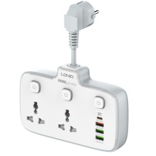 Удлинитель сетевой LDNIO SC2413 Auto-ID 2USB/ 2 Type-C 2.4А QC3.0 / PD20 Вт White