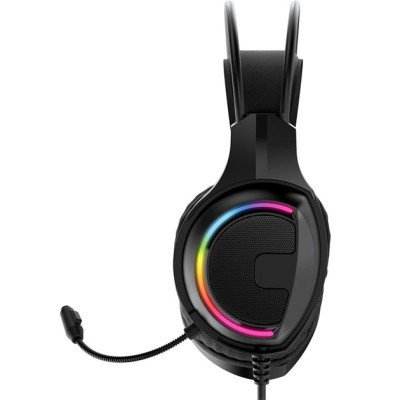 Игровые наушники с микрофоном и регулировкой высоты и LED RGB подсветкой No Brand HG16s Sniper Черные (23713-01_1011)