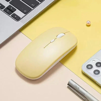 Мишка безшумна комп'ютерна бездротова Macaron Bluetooth Жовта Мишка безшумна комп'ютерна бездротова Macaron Bluetooth Жовта