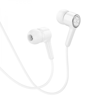 Проводные наушники вакумные с микрофоном Hoco M104 3.5 mm 1.2 m White