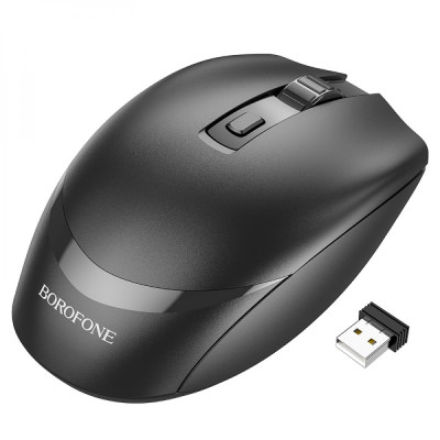 Беспроводная оптическая Мышка Borofone BG7 platinum 2.4G Bluetooth 4.0V 1000 - 1600 DPI Black