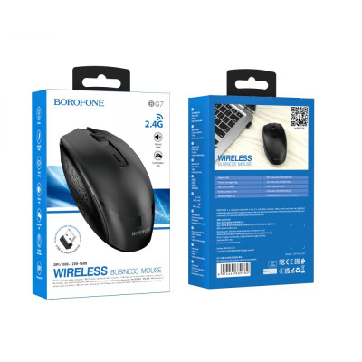 Беспроводная оптическая Мышка Borofone BG7 platinum 2.4G Bluetooth 4.0V 1000 - 1600 DPI Black Беспроводная оптическая Мышка Borofone BG7 platinum 2.4G Bluetooth 4.0V 1000 - 1600 DPI Black