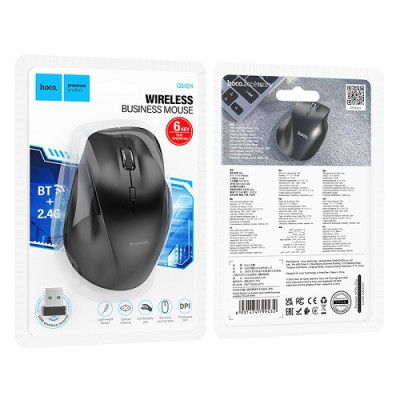 Беспроводная оптическая Мышка Hoco GM24 2.4G Bluetooth 3.0/5,2 V 1000-1600 DPI Black Беспроводная оптическая Мышка Hoco GM24 2.4G Bluetooth 3.0/5,2 V 1000-1600 DPI Black