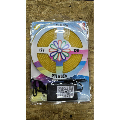 Силіконова стрічка NEON 5 метрів 12V-220V LED 0764 Yellow