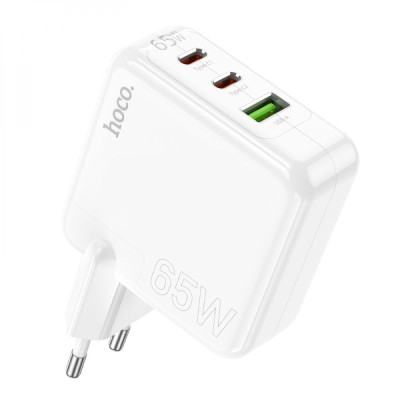 Сетевое зарядное устройство Hoco C115A Header 2 Type-C/ USB PD 65W White