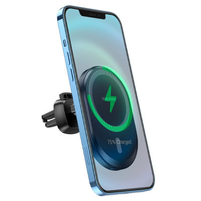 Держатель для смартфона Borofone BH201 Magnetic Wireless 5W / 7.5W / 10W / 15W Black Держатель для смартфона Borofone BH201 Magnetic Wireless 5W / 7.5W / 10W / 15W Black