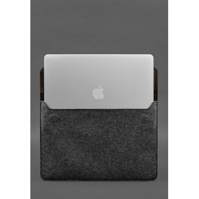 Чохол-конверт із клапаном шкіра+фетр для MacBook 14 Темно-коричневий Crazy Horse BlankNote Чохол-конверт із клапаном шкіра+фетр для MacBook 14 Темно-коричневий Crazy Horse BlankNote