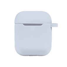 Чехол с карабином Silicone Case Airpods 1 / Airpods 2 Sky blue