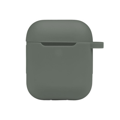 Чехол с карабином Silicone Case Airpods 1 / Airpods 2 Pine green