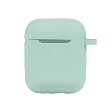 Чехол с карабином Silicone Case Airpods 1 / Airpods 2 Sea blue