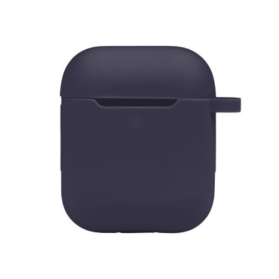 Чехол с карабином Silicone Case Airpods 1 / Airpods 2 Dark blue