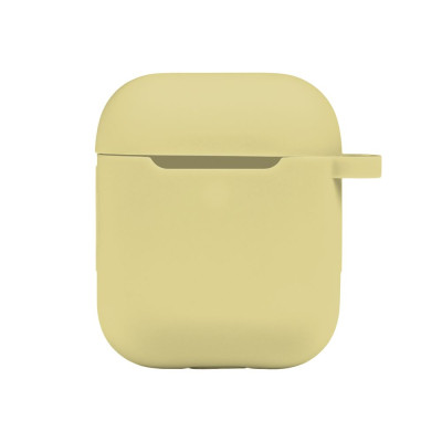 Чехол с карабином Silicone Case Airpods 1 / Airpods 2 Crem yellow