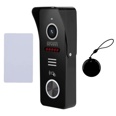Вызывная панель домофона со встроенным считывателем карт EM-Marin Seven Systems CP-7502F RFID Black Вызывная панель домофона со встроенным считывателем карт EM-Marin Seven Systems CP-7502F RFID Black