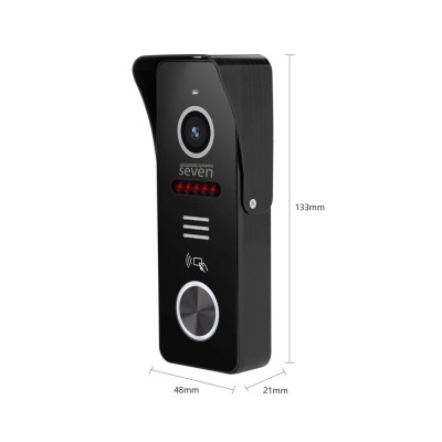 Вызывная панель домофона со встроенным считывателем карт EM-Marin Seven Systems CP-7502F RFID Black Вызывная панель домофона со встроенным считывателем карт EM-Marin Seven Systems CP-7502F RFID Black