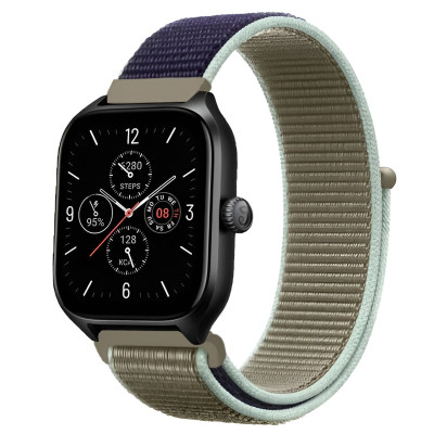 Ремінець нейлоновий на липучці BeWatch Xiaomi Amazfit BIP/GTS/GTR 20 мм Khaki (1011346.3UW)