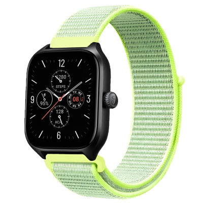 Ремінець нейлоновий на липучці BeWatch Xiaomi Amazfit BIP/GTS/GTR 20 мм Лимонний (1011312.3UW)