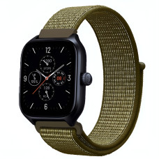 Ремешок нейлоновый на липучке BeWatch Xiaomi Amazfit BIP / GTS / GTR 20 мм Оливковый (1011336.3UW)