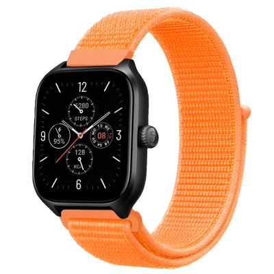 Ремінець нейлоновий на липучці BeWatch Xiaomi Amazfit BIP/GTS/GTR 20 мм Помаранчевий (1011337.3UW)
