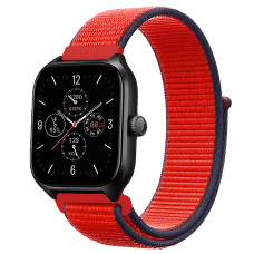 Ремешок нейлоновый на липучке BeWatch Xiaomi Amazfit BIP / GTS / GTR 20 мм Оранжево-красный (1011359.3UW)