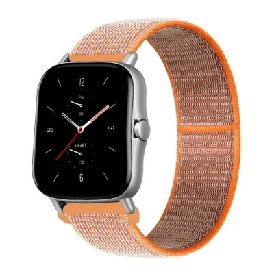 Ремінець нейлоновий на липучці BeWatch Xiaomi Amazfit BIP/GTS/GTR 20 мм Помаранчевий (1011307.1UW)