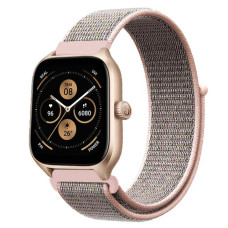 Ремешок нейлоновый на липучке BeWatch Xiaomi Amazfit BIP / GTS / GTR 20 мм Розовый (1011338.4UW)