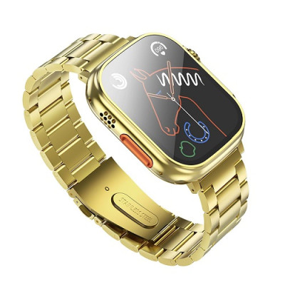 Смарт часы Smart Watch Hoco Y12 Ultra Golden Блютуз v5.0 320mAh IP67 iOS/Андроид Gold