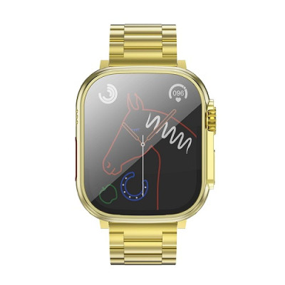 Смарт часы Smart Watch Hoco Y12 Ultra Golden Блютуз v5.0 320mAh IP67 iOS/Андроид Gold