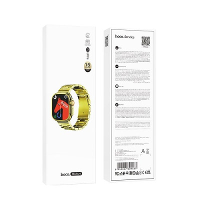 Смарт часы Smart Watch Hoco Y12 Ultra Golden Блютуз v5.0 320mAh IP67 iOS/Андроид Gold