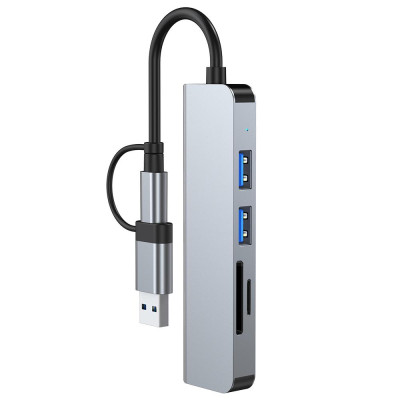 Док-станція Niye 5-в-1 з портом USB 3.0 Порти USB2.0 Пристрій для читання карток SD/TF Ultra Док-станція Niye 5-в-1 з портом USB 3.0 Порти USB2.0 Пристрій для читання карток SD/TF Ultra