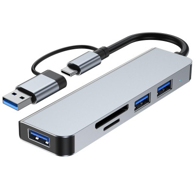 Док-станція Niye 5-в-1 з портом USB 3.0 Порти USB2.0 Пристрій для читання карток SD/TF Ultra Док-станція Niye 5-в-1 з портом USB 3.0 Порти USB2.0 Пристрій для читання карток SD/TF Ultra