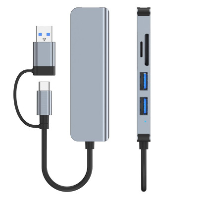 Док-станція Niye 5-в-1 з портом USB 3.0 Порти USB2.0 Пристрій для читання карток SD/TF Ultra Док-станція Niye 5-в-1 з портом USB 3.0 Порти USB2.0 Пристрій для читання карток SD/TF Ultra