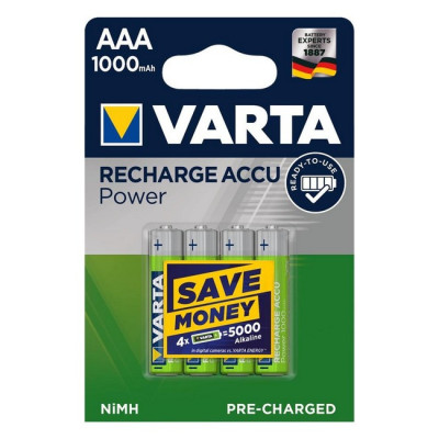 Аккумуляторные батарейки AAA VARTA ACCU AAA 1000mAh BLI 4 шт (READY 2 USE) Аккумуляторные батарейки AAA VARTA ACCU AAA 1000mAh BLI 4 шт (READY 2 USE)