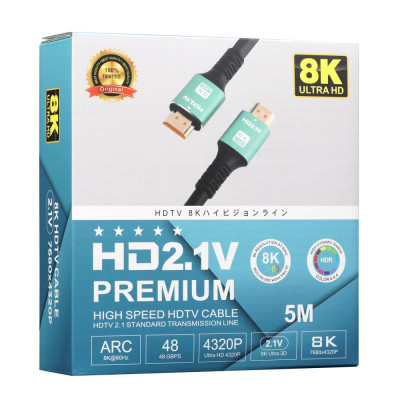 Кабель Wuw HDMI-HDMI Deep Color 2.1V 8K 120Hz/60Hz 120 fps 5 m Черный Кабель Wuw HDMI-HDMI Deep Color 2.1V 8K 120Hz/60Hz 120 fps 5 m Черный