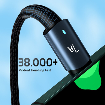 Зарядний кабель ESSAGER Sunset чорний USB Type-C 7A 1метр Зарядний кабель ESSAGER Sunset чорний USB Type-C 7A 1метр