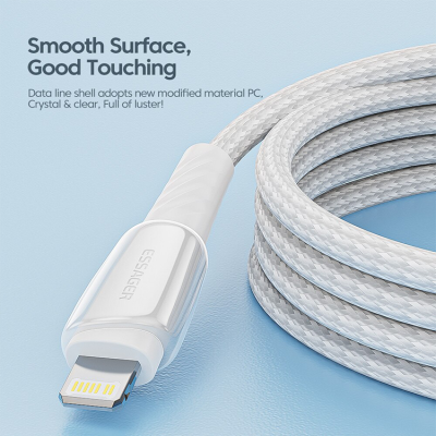 Зарядный кабель Rainbow White ESSAGER USB to Lightning 3A 1метр Зарядный кабель Rainbow White ESSAGER USB to Lightning 3A 1метр