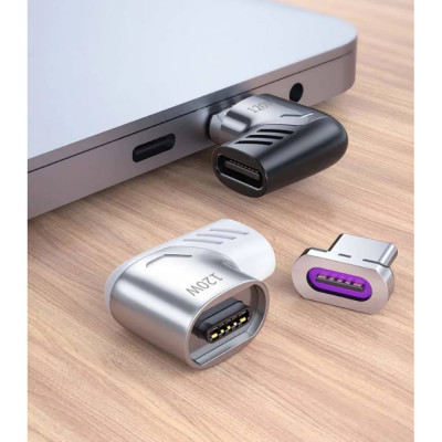 Адаптер кутовий Wuw Magnetic Type-C 120W 5A 480Mbps Білий
