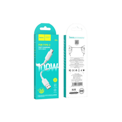 Кабель для швидкого заряджання Hoco X96 USB - Type C 3A-6A 18W-100W Білий Кабель для швидкого заряджання Hoco X96 USB - Type C 3A-6A 18W-100W Білий