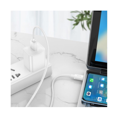 Кабель для швидкого заряджання Hoco X96 USB - Type C 3A-6A 18W-100W Білий Кабель для швидкого заряджання Hoco X96 USB - Type C 3A-6A 18W-100W Білий