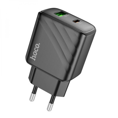 Сетевое зарядное устройство Hoco CS23A PD/QC USB-С/USB-A ports home charger Черный