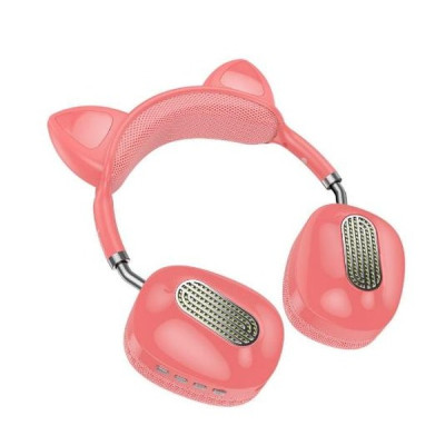 Бездротові навушники Hoco ESD13 Skill cat ear BT5.3 400mAh /7 h Type-C / AUX RGB Pink Бездротові навушники Hoco ESD13 Skill cat ear BT5.3 400mAh /7 h Type-C / AUX RGB Pink