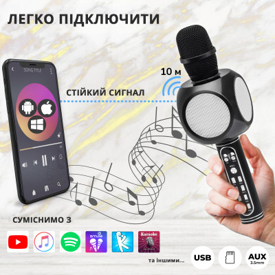 Беспроводной караоке микрофон Magic Karaoke YS-90 Pro Black Беспроводной караоке микрофон Magic Karaoke YS-90 Pro Black