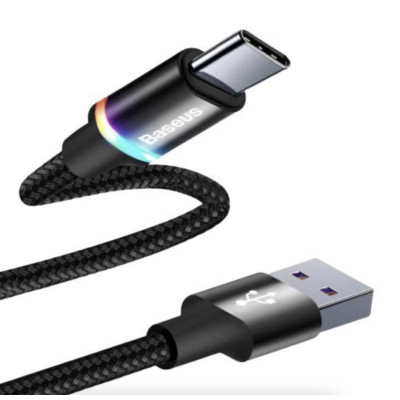 Зарядка USB кабель Bаseus для синхронізації і зарядки Android і інших пристроїв USB Type-C з led підсвічуванням 2 м Чорний Зарядка USB кабель Bаseus для синхронізації і зарядки Android і інших пристроїв USB Type-C з led підсвічуванням 2 м Чорний